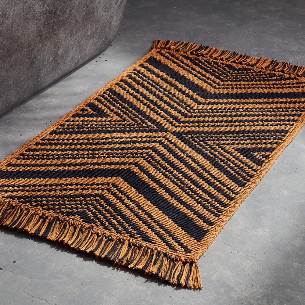 CB2 Onca Tawny And Black Bath Mat 24"X36" By Kravitz Design